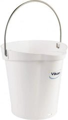 Vikan - 1-1/2 Gal, Polypropylene Round White Single Pail with Pour Spout - Handle Included - Exact Tooling