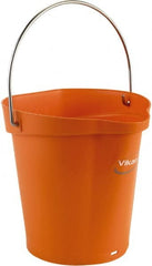 Vikan - 1-1/2 Gal, Polypropylene Round Orange Single Pail with Pour Spout - Handle Included - Exact Tooling