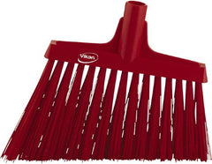 Vikan - 9-1/2" Wide, Red Synthetic Bristles, Angled Broom - Exact Tooling