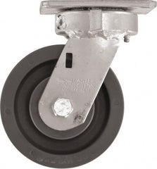 Caster Connection - 5" Diam x 2" Wide x 6-1/2" OAH Top Plate Mount Swivel Caster - High Grade Nylon, 1,200 Lb Capacity, Sealed Precision Ball Bearing, 4 x 4-1/2" Plate - Exact Tooling