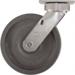 Caster Connection - 8" Diam x 2" Wide x 9-1/2" OAH Top Plate Mount Swivel Caster - High Grade Nylon, 2,000 Lb Capacity, Sealed Precision Ball Bearing, 4 x 4-1/2" Plate - Exact Tooling