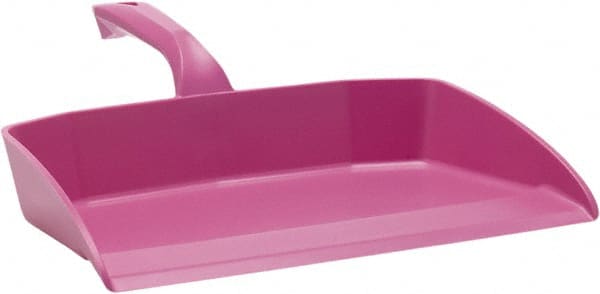 Vikan - 12-1/2" Wide Handheld Dustpan - Plastic Body, 4-1/2" Handle, Pink - Exact Tooling