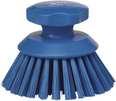 Vikan - 1-1/2" Bristle Length, Polyester Food Service Brush - 3-3/4" Long x 5" Wide Head, 5" OAL, Blue, Polypropylene Block - Exact Tooling