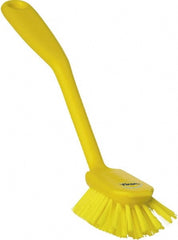 Vikan - 1" Bristle Length, Polyester Food Service Brush - 2-11/16" Long x 1" Wide Head, 10-1/2" OAL, Yellow, Polypropylene Block - Exact Tooling
