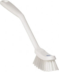 Vikan - 1" Bristle Length, Polyester Food Service Brush - 2-7/8" Long x 1" Wide Head, 11" OAL, White, Polypropylene Block - Exact Tooling
