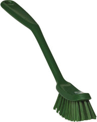 Vikan - 1" Bristle Length, Polyester Food Service Brush - 2-7/8" Long x 1" Wide Head, 11" OAL, Green, Polypropylene Block - Exact Tooling