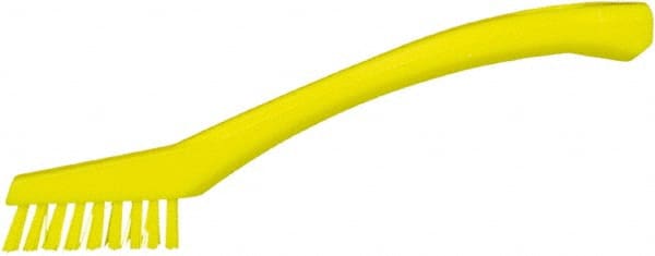 Vikan - 5/8" Bristle Length, Polyester Food Service Brush - 2-5/16" Long x 1/2" Wide Head, 8" OAL, Yellow, Polypropylene Block - Exact Tooling