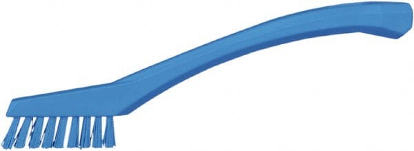 Vikan - 5/8" Bristle Length, Polyester Food Service Brush - 2-5/16" Long x 1/2" Wide Head, 8" OAL, Blue, Polypropylene Block - Exact Tooling