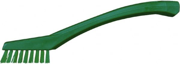 Vikan - 5/8" Bristle Length, Polyester Food Service Brush - 2-5/16" Long x 1/2" Wide Head, 8" OAL, Green, Polypropylene Block - Exact Tooling