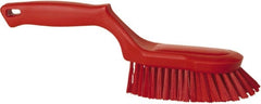 Vikan - 1-1/2" Bristle Length, Polyester Scrub Brush - 5-5/8" Long x 5" Wide Head, 13-1/2" OAL, Red, Polypropylene Block - Exact Tooling