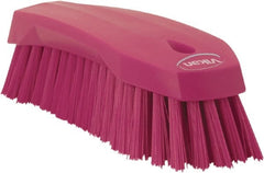 Vikan - 1.3" Bristle Length, Polyester Utility Scrub Brush - 7" Long x 3" Wide Head, 8" OAL, Pink, Polypropylene Block - Exact Tooling