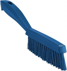 Vikan - 1.3" Bristle Length, Polyester Scrub Brush - 5-7/8" Long x 0.8" Wide Head, 11.2" OAL, Blue, Polypropylene Block - Exact Tooling