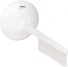 Vikan - 2-3/4" Bristle Length, Polyester Cleaning & Finishing Brush - 8" Long x 2-3/4" Wide Head, 20" OAL, White, Polypropylene Block - Exact Tooling