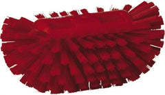 Vikan - 1-1/2" Bristle Length, Polyester Utility Scrub Brush - 5-1/2" Wide Head, 8" OAL, European Threaded Handle, Red, Polypropylene Block - Exact Tooling