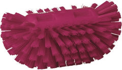 Vikan - 1-1/2" Bristle Length, Polyester Utility Scrub Brush - 5-1/2" Wide Head, 8" OAL, European Threaded Handle, Pink, Polypropylene Block - Exact Tooling