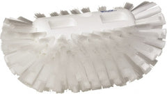 Vikan - 1-1/2" Bristle Length, Polyester Utility Scrub Brush - 5-1/2" Wide Head, 8" OAL, European Threaded Handle, White, Polypropylene Block - Exact Tooling