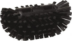 Vikan - 1-1/2" Bristle Length, Polyester Utility Scrub Brush - 5-1/2" Wide Head, 8" OAL, European Threaded Handle, Black, Polypropylene Block - Exact Tooling
