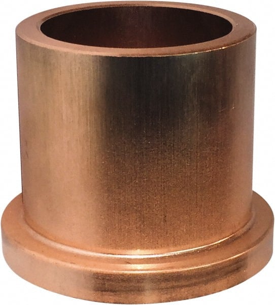 Bunting Bearing - 1/2" Inside x 3/4" Outside Diam, Powdered Metal Flanged Bearing - 1" Flange Outside Diam, 1/8" Flange Thickness, 1" OAL - Exact Tooling