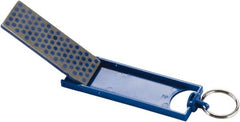 Lenox - 3" OAL Medium Retractable Sharpener Diamond File - 1" Wide x 1/4" Thick, 3 LOC, Blue - Exact Tooling