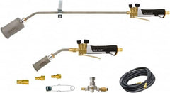 Sievert - 8 Piece Torch Kit - Includes 32 Inch 375k BTU Torch, 18 Inch 88k BTU Torch, 27-60 PSI Adjustable Regulator, 25 Ft. Hose, 2 Male Quick Disconnects, Female Quick Disconnect, Flint Striker - Exact Tooling