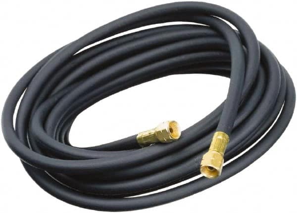Sievert - 1/4" Inside x 9/16" Outside Diam, Grade Commercial Welding Hose - Black, 33' Long, Standard Nozzle Style, 75 psi Working Pressure - Exact Tooling