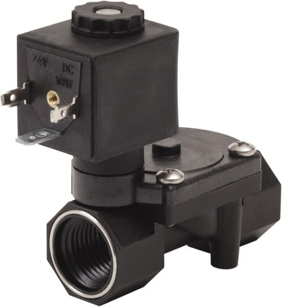 Spartan Scientific - 3/8" NPT Port, 2 Way, 2 Position, Glass Filled Nylon Solenoid Valve - Normally Closed, Viton Seal - Exact Tooling