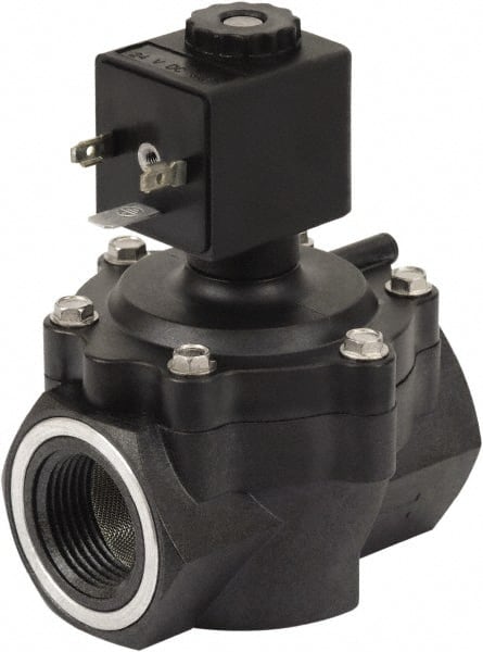 Spartan Scientific - 1" NPT Port, 2 Way, 2 Position, Composite Solenoid Valve - Normally Closed, Viton Seal - Exact Tooling