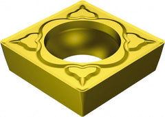 Sandvik Coromant - SCMT433 MM Grade 2025 Carbide Turning Insert - TiCN/Al2O3/TiN Finish, 90° Square, 1/2" Inscr Circle, 3/16" Thick, 3/64" Corner Radius - Exact Tooling