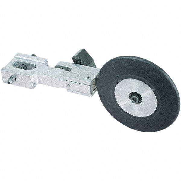 Dynabrade - 1/2" Wide Electric Versatility Belt Grinder Contact Arm - 72" Belt Length x 1" Belt Width, Rubber, 70" Contact Wheel Diam - Exact Tooling