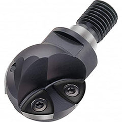 Walter - 20mm Cut Diam, 15mm Max Depth of Cut, 14.5mm Shank Diam, 43mm OAL, Indexable Ball Nose End Mill - 22,200 Max RPM - Exact Tooling