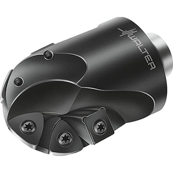 Walter - 63mm Cut Diam, 84mm Max Depth of Cut, 63mm Shank Diam, 131mm OAL, Indexable Ball Nose End Mill - 5,000 Max RPM - Exact Tooling