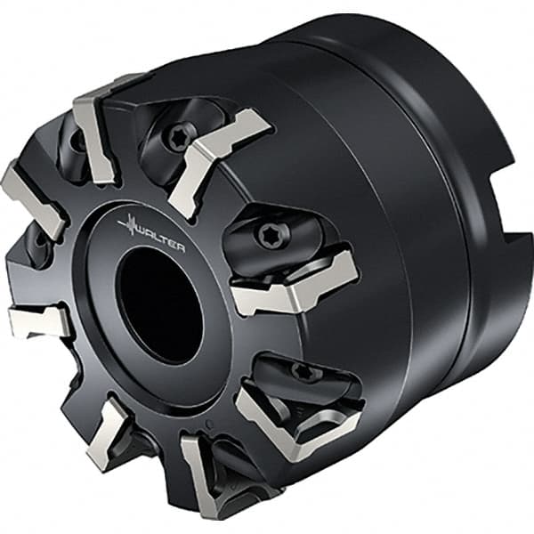 Walter - 16 Inserts, 100mm Cut Diam, 32mm Arbor Diam, Indexable Square-Shoulder Face Mill - 0° Lead Angle, 50mm High, Series M2136-B1 METRISCH - Exact Tooling