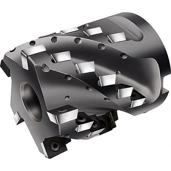 Walter - 5 Inserts, 85mm Cut Diam, 32mm Arbor Diam, Indexable Square-Shoulder Face Mill - 0° Lead Angle, 95mm High, Through Coolant, Series F2338F-B1 - Exact Tooling