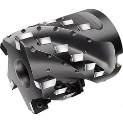 Walter - 3 Inserts, 63mm Cut Diam, 27mm Arbor Diam, Indexable Square-Shoulder Face Mill - 0° Lead Angle, 70mm High, Through Coolant, Series F2338F-B1 - Exact Tooling