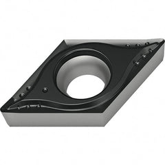 Walter - DPGT MM4 Grade WSM01 Turning Insert - TiAlN+Al2O3+(ZrN) Finish, 55° Rhombic, 9.53mm Inscr Circle, 3.97mm Thick, 0.4mm Corner Radius - Exact Tooling