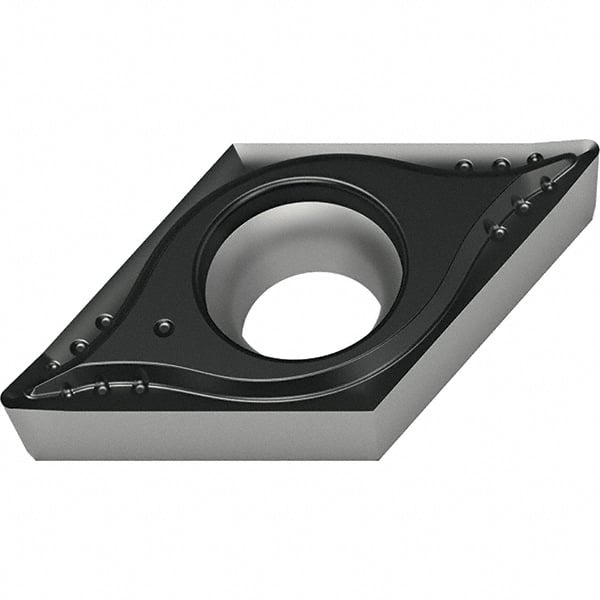 Walter - DCGT MM4 Grade WSM20S Turning Insert - TiAlN+Al2O3+(Al) Finish, 55° Rhombic, 9.53mm Inscr Circle, 3.97mm Thick, 0.8mm Corner Radius - Exact Tooling