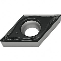 Walter - DCGT MM4 Grade WSM20S Turning Insert - TiAlN+Al2O3+(Al) Finish, 55° Rhombic, 9.53mm Inscr Circle, 3.97mm Thick, 0.8mm Corner Radius - Exact Tooling