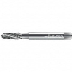 Walter-Prototyp - #8-32 ~DIN 2184-1 3 Flute 3B Semi-Bottoming Spiral Flute Tap - High Speed Steel, Uncoated, 64.68mm OAL, Right Hand Flute, Right Hand Thread, 3.330, Series 224104 - Exact Tooling