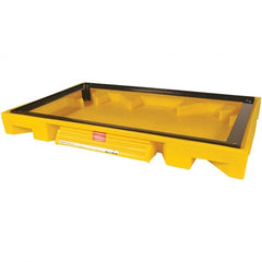 UltraTech - 111 Gal Sump, 3,000 Lb Capacity, 2 Drum, Polyethylene Safety Cabinet Bladder System - 63" Long x 38.5" Wide x 6-1/4" High - Exact Tooling
