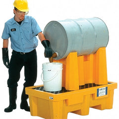 UltraTech - 66 Gal Sump, 750 Lb Capacity, 1 Drum, Polyethylene P1 Drum Rack Containment System - 52" Long x 29" Wide x 49-1/2" High, Two-Tier Drum Configuration - Exact Tooling