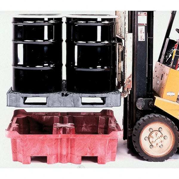 UltraTech - 85 Gal Sump, 6,500 Lb Capacity, 4 Drum, Polyethylene Ultra-Spill King w/Drum Pallet, w/Drain - 51" Long x 51" Wide x 17-1/2" High, 2x2 Drum Configuration - Exact Tooling