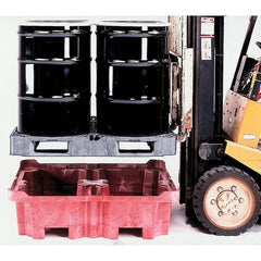 UltraTech - 85 Gal Sump, 6,500 Lb Capacity, 4 Drum, Polyethylene Ultra-Spill King w/Drum Pallet, w/Drain - 51" Long x 51" Wide x 17-1/2" High, 2x2 Drum Configuration - Exact Tooling