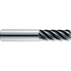 SGS - 6mm, 6 Flute, Single End, Solid Carbide, 0.0591" Corner Radius End Mill - 63mm OAL, 41° Helix, 19mm LOC, Right Hand Cut - Exact Tooling