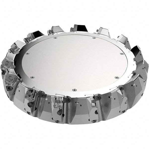 Seco - 315mm Cut Diam, 60mm Arbor Hole, 9mm Max Depth of Cut, 48° Indexable Chamfer & Angle Face Mill - 14 Inserts, 80 Insert, Right Hand Cut, 14 Flutes, Through Coolant, Series R220.54 - Exact Tooling