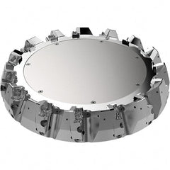 Seco - 2.36" Arbor Hole, 11mm Max Depth of Cut, 71° Indexable Chamfer & Angle Face Mill - 14 Inserts, Right Hand Cut, 14 Flutes, Through Coolant, Series R220.56 - Exact Tooling