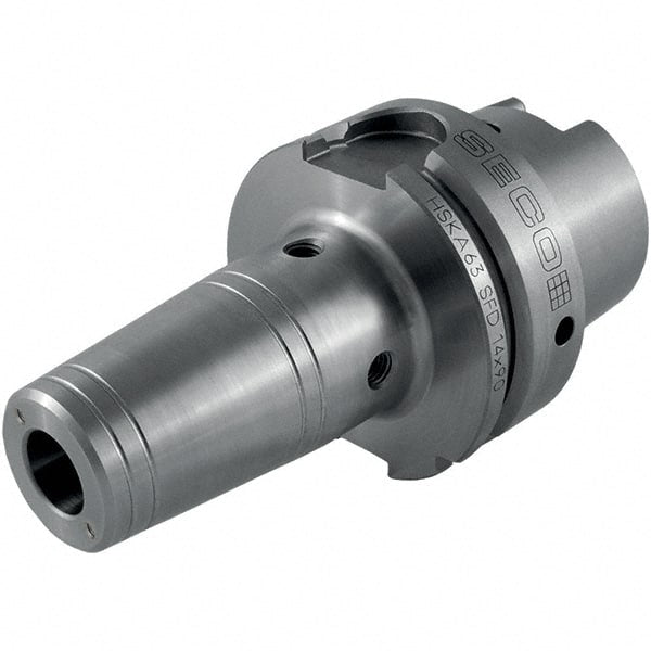 Seco - 20mm Hole Diam, HSK63A Taper Shank Shrink Fit Tool Holder & Adapter - 74mm Projection, 33mm Nose Diam, 41mm Clamping Depth, Through Coolant - Exact Tooling