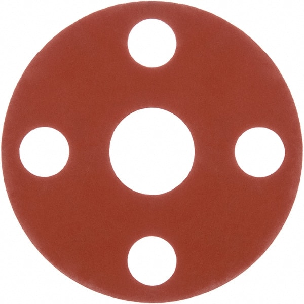 Value Collection - 6" Pipe, 6-5/8" ID x 11" OD Flange Gasket - Silicone Rubber, Red, 1/16" Thick - Exact Tooling