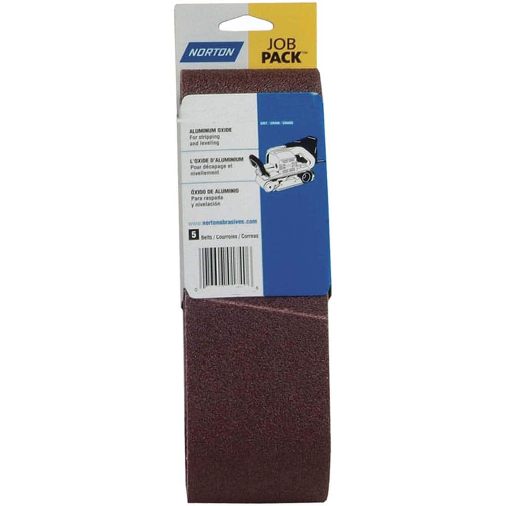 Norton - 3" Wide x 24" OAL, 100 Grit, Aluminum Oxide Abrasive Belt - Exact Tooling