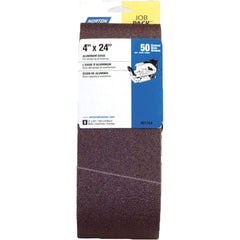 Norton - 4" Wide x 24" OAL, 50 Grit, Aluminum Oxide Abrasive Belt - Exact Tooling