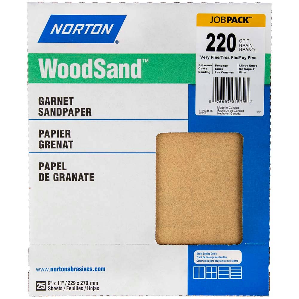 Norton - Sanding Sheets Abrasive Material: Garnet Grade: Very Fine - Exact Tooling